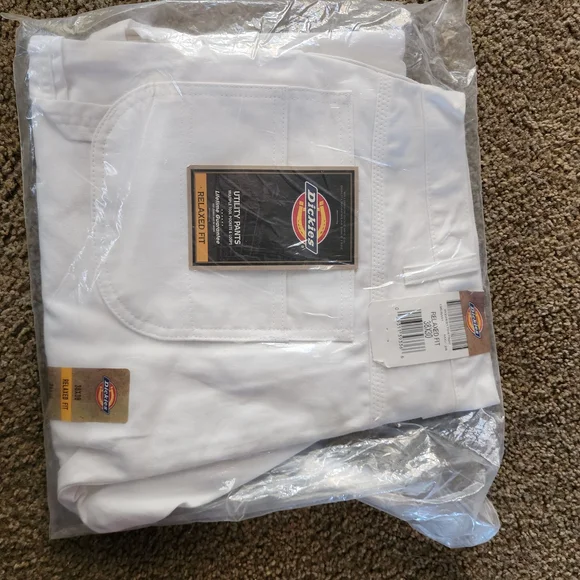 2 Pair Dickies Relaxed Fit White Pants - Picture 1 of 5